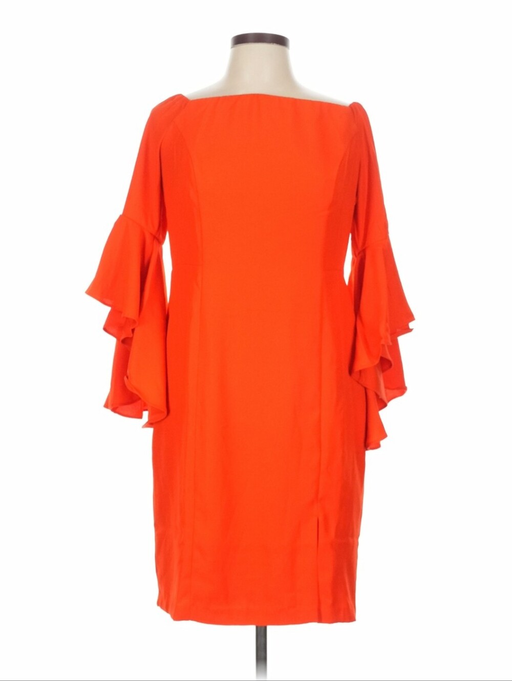 Venus Orange Ruffle-Sleeve Sheath Dress In Size 16 - Picture 6 of 9